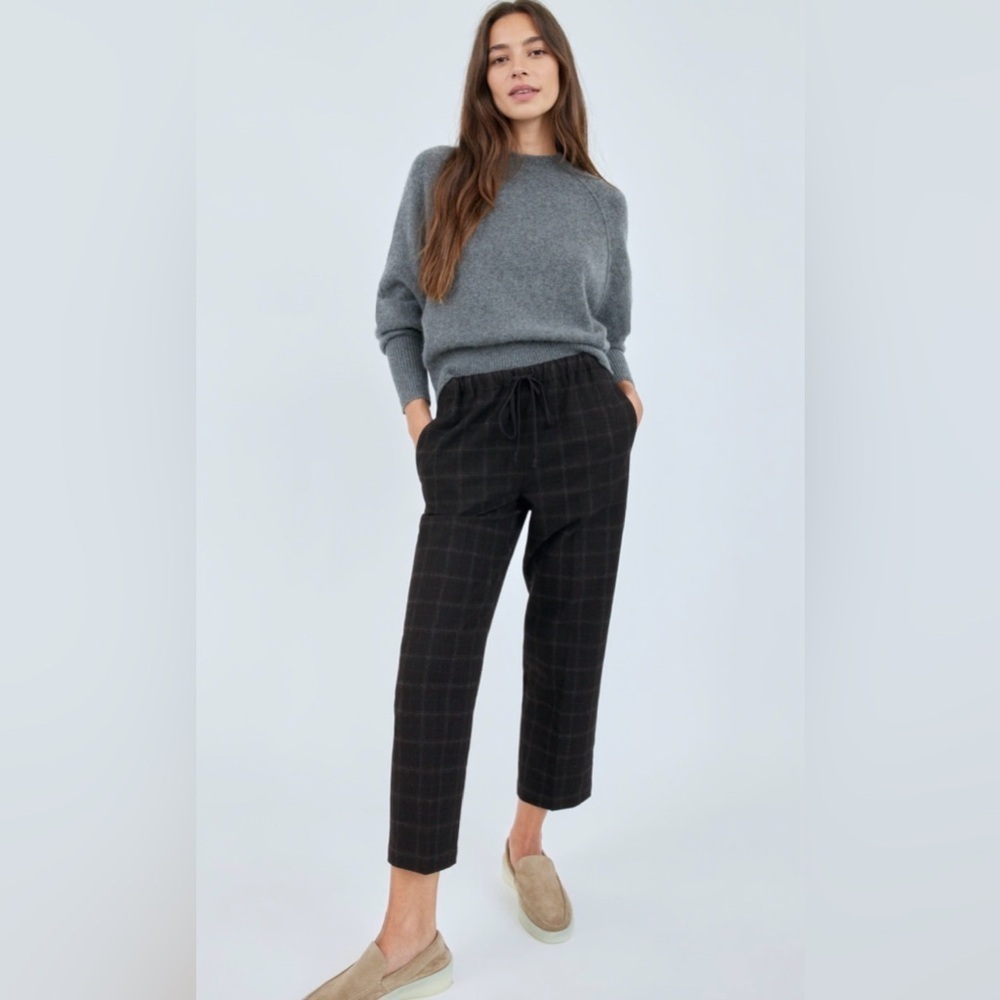 Aritzia The Group Babaton Jimmy Plaid Drawstring Cropped Pants